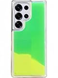 SGVAHY for Samsung Galaxy S25 Ultra Case Luxury Fun Fluorescent Liquid Glow in The Darkness Quicksand Design Soft TPU Shockproof Bumper Protective Cover for Women Men Green