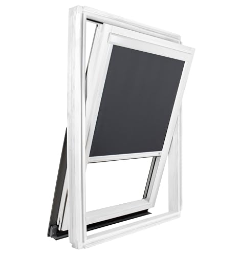 Store Occultant Compatible Velux ® – Dimension CK02 – ossature Blanche – Toile Gris...