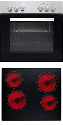 BIC3 I-GK-IX-2H Einbauherdset Edelstahl 60cm Kochfeld Glaskeramik