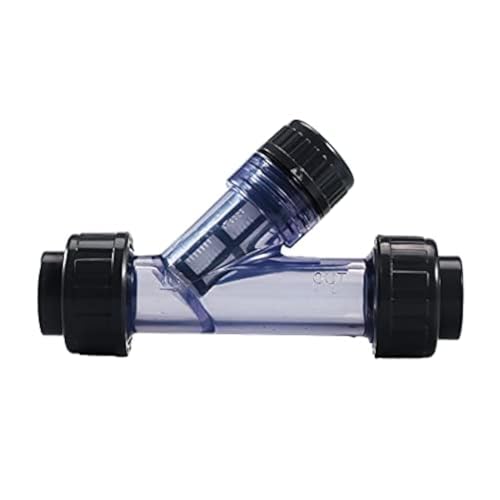 Image of TOMEX 1-1 /2'' Y-Strainer, Clear UPVC Sediment Y-Strainer, True Union Y-Strainer, 20 Mesh, NPT Female [NPT 1-1 /2 Inch]