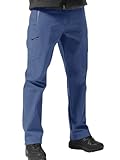 FREE SOLDIER Pantaloni da Sci Invernali da Uomo, Impermeabili, da Caccia, per attività all'Aria Aperta, Antivento, Termici, in Softshell, per Arrampicata e Escursioni, Blu, 48W