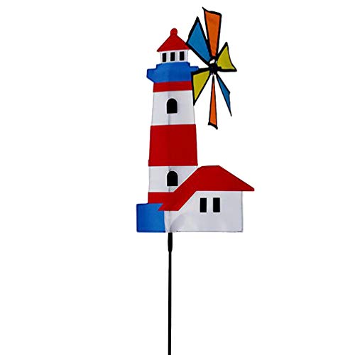 Rainbow Lawn Pinwheel Windmill Lighthouse Pinwheels Wind Spinners Garden Lawn Wind Stake Pinwheel Toys for Garden Lawn Yard Windmill Decoration Pinwheel Toys