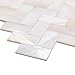 White Mother of Pearl Herringbone Genuine Sea Shell Peel and Stick Tile