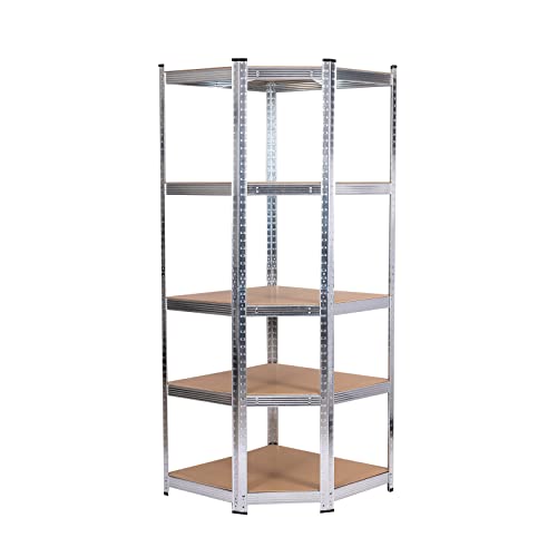 CATTERHOUSE Estantería Metálica en Esquina Galvanizada en Kit MAX Pro 70x40x180 cm Estantería de Almacenaje con 5 Baldas Ajustables Soporta hasta 875 kg