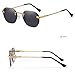 ZHZJQE Blue Mirror Frameless Gold Metal Ladies Sunglasses Men Rimless Brown Sun Glasses for Women Fashion Shades Eyeglass