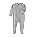 Baby Footed Pajamas with Mittens Cotton Long Sleeve Snap-up Romper Jumpsuit Sleep and Play 0-12 Months (3-6 Months, Light Grey)