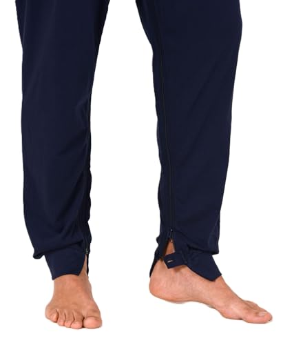 Men's Alzheimer's Clothing Nursing Jumpsuit Pajama short sleeve with zipper at leg4