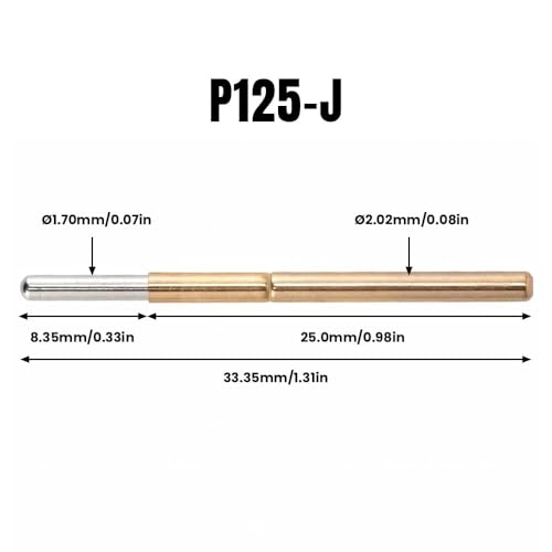 Image of Spring Test Probes, 100Pcs P125-J High Accuracy Round Pogo Pins for PCB Board Testing Contact