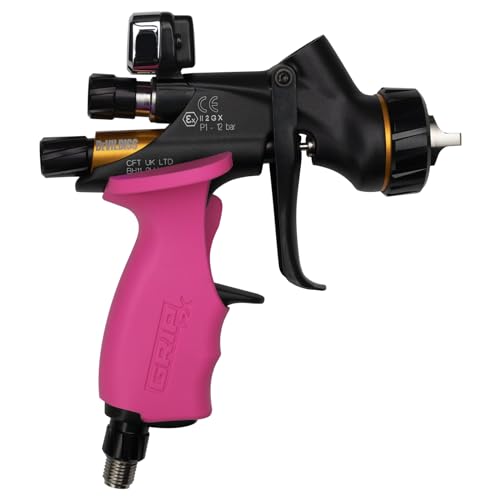 Image of GripFx Ergonomic Paint Spray Gun Grip for DeVilbiss DV1 Prolite (Right Handed, Pink)