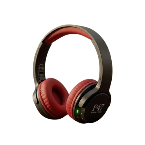 Playtime Wireless Over Ear Headphones w/HD Mic, Dual Device Pairing, Low-Latency Game/Movie/Music Modes, Punchy Bass, BT5.3, Voice Assistant & Type-C Fast Charging (Multicolor) (RED)-image-5