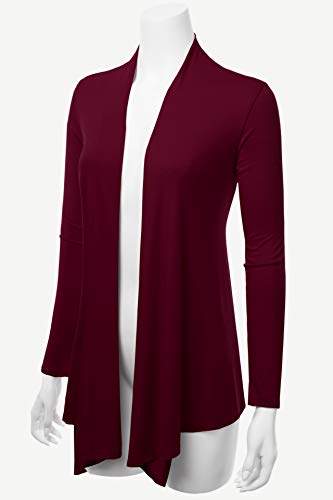 Image of Women's Drape Front Open Cardigan Long Sleeve (S-2X, Made in USA)