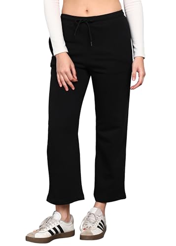 Image of Alan Jones Clothing Women's Relaxed Fit Mid Rise Solid Wide Legs Track Pant