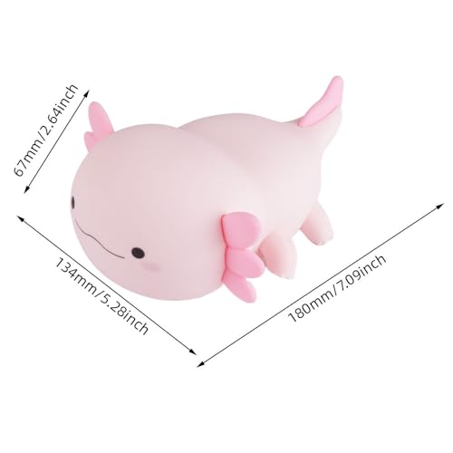 Image of IFTHFOUR Axolotl Night Light - Cute Rechargeable Dimmable Silicone Lamp, Kawaii Room Decor for Kids Girls Boys