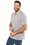 JP 1880 Herren große Größen Übergrößen Menswear L-8XL bis 8XL, Poloshirt, Oberteil, Knopfleiste, Hemdkragen, Pique, grau Melange 4XL 702560123-4XL