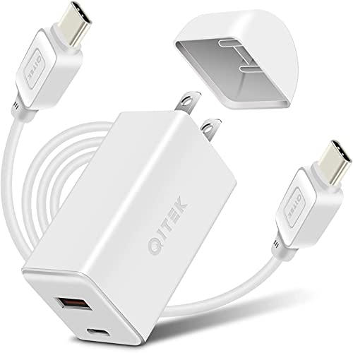 USB C Charger,65W Wall Charger 2 Port Fast Charger with USB C Cable Compact Portable USB Wall Charger Block Plug for iPhone, Galaxy,iPad Pro, MacBook, Laptop, Pixel, and More