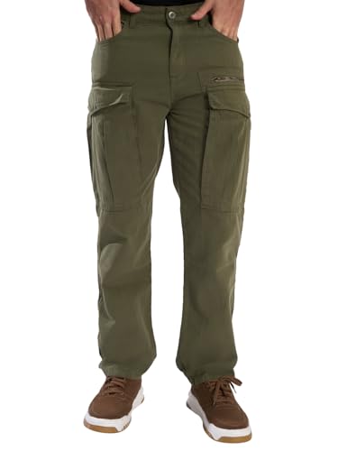 Image of INKAST Men Brown Cargo Trousers with Zip Detail
