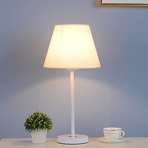Lámpara de mesa con pantalla de tela y base de hierro miniatura 6