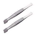 Stamp Tweezers Flat Paddle End Stamp Tongs Curved Stainless Steel Philately Stamps Collector Tools 10.5cm/4.1in
