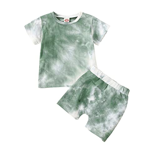 Suranne Baby Toddler Boy Outfits Tie Dye Sleeveless Top + Shorts Summer Set 2Pcs