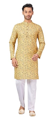 Image of Studio Shringaar Men's Cotton Relaxed Fit Straight Kurta