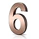 Vicloon Hausnummer, 6 in Bronze Acryl Hausnummer,Höhe 7.5cm, Selbstklebende Haus-Nummer, für Tür, Briefkasten, Außen, Anti-Friktion, Wetterfest