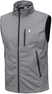 Little Donkey Andy Men's Lightweight Softshell Vest, Windproof Sleeveless Jacket for Travel Hiking Running Golf Gray XL