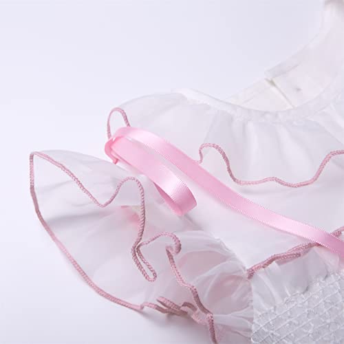 Pettigirl Little Girls Vintage White Embroidery Smocked Dresses Kids Toddler Lovely Wedding Holiday Smock Clothes3