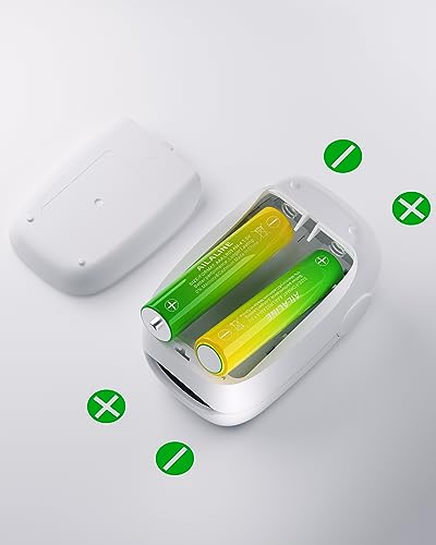 Pulse Oximeter with Fingertip Oxygen Meter : AILE Compact Fingertip Pulse Oximeter - Blood Oxygen/Heart Rate Monitor - 4 Color Screen Display - Including 2AAA Batteries for Athletic & Home (White)