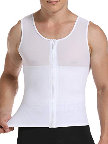 MISS MOLY Compression Shirts for Men Slimming Body Shaper Vest Abs Hide Gynecomastia Moobs Shapewear Tank Top Undershirt