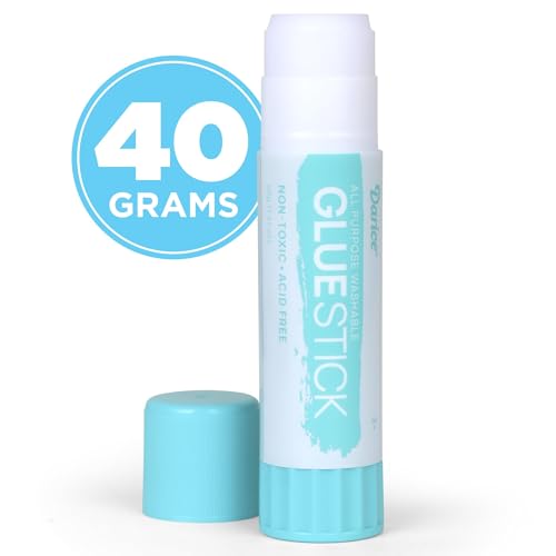 Darice 12 Jumbo Glue Sticks, 1.4 Oz All Purpose Stick Glue, Strong Hold, Easy Stick, Quick Drying, Non-Toxic, Scrapbooking, Back to School Supplies, Home and Office
