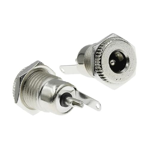 Conector hembra de alimentación de CC DC099 5.5 x 2.5 mm toma jack para chasis metal 5 piezas 4
