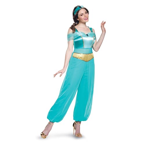 Disney Women's Jasmine Deluxe Adult Costume, Turquoise, Teen