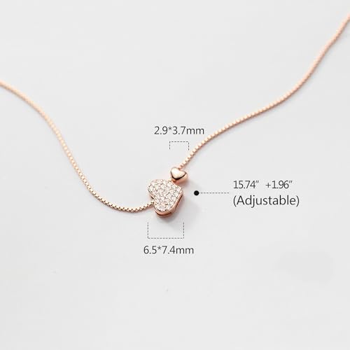 LOVECOM S925 Sterling Silver Heart Necklace for Women Dainty 14k Gold Plated CZ Infinity Love Heart Opal North Star Pendant Choker Necklaces Trendy Chain Jewelry Birthday Gifts for Mom to Daughter4