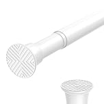 Zipglo 1pc Tension Rods for Curtains 38-96cm, White Extendable Curtain Rods, Small Door Curtain Pole Telescopic Curtain Rod No Drill Adjustable Curtain Pole for Curtains, Doorway, Wardrobe