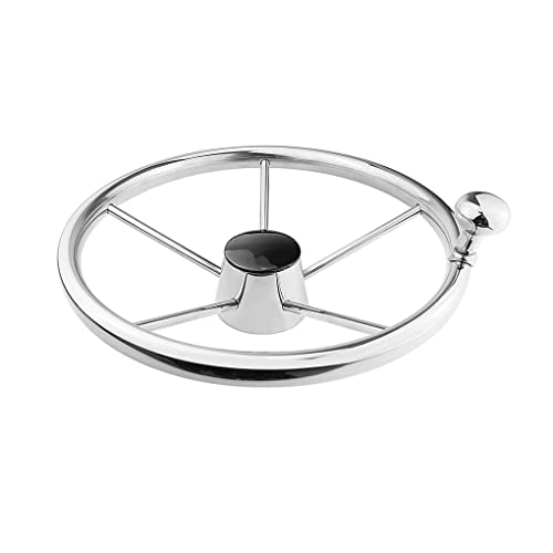 Generic Rvs Boot Stuurwiel 3/4-inch As 342mm Outdoor Roeiboten Zeilboot Hardware Benodigdheden met Center Cap - Image 5