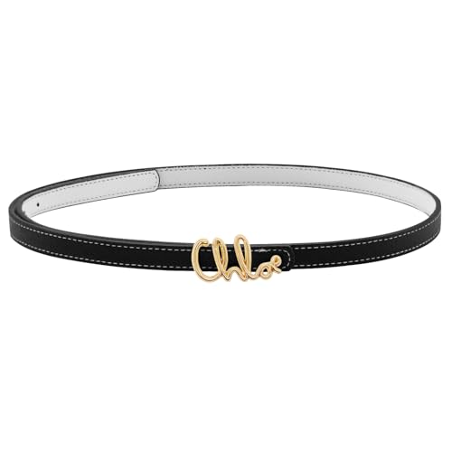 LJCZKA Women Skinny Reversible Belts for Jeans Dress Coats,Adjustable Thin Waist Leather Belt for Ladies with Gold Buckle