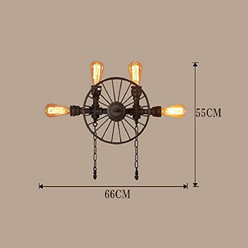 GLXLSBZ Wall Lighting Fixture American Creative Wrought Iron Wall Lamp Wheel Simple Vintage Industrial Metal Wall Lantern Personality(Home Lighting) steampunk buy now online