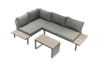 Ondis24 Lounge-Set Gartenmöbel Ecksitzgarnitur, Sitzgruppe für 2-3 Personen, Gartenlounge mit Tisch Sitzkissen, Balkonmöbel Essgruppe Garten, Lounge Sitzgarnitur