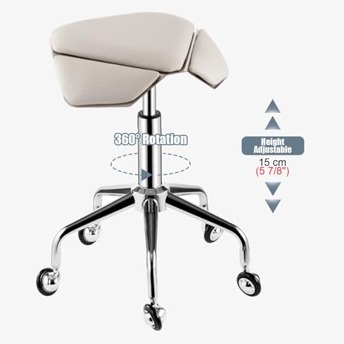 Chaise selle réglable à roulettes verte pour institut d'esthétique - 5