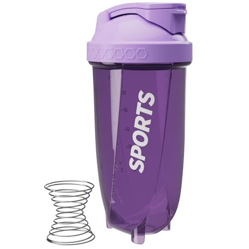 Protein Shaker Bottle 600ML(20oz)– Hexagonal Design for Smooth Mixing, Wide