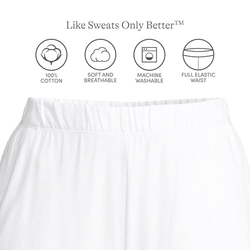 Image of Lands' End Women's Relaxed Fit Sport Knit High Rise Pants - Soft Cotton Pull-On with Elastic Waist