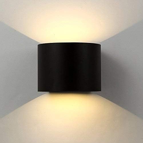 Black 7W Modern Led Wall Light Sconce Up Down with Adjustable Beam Angle Design,IP65 Waterproof Aluminum Mounted LED Wall Lamp Outdoor Indoor, 3000K Warm White Light
