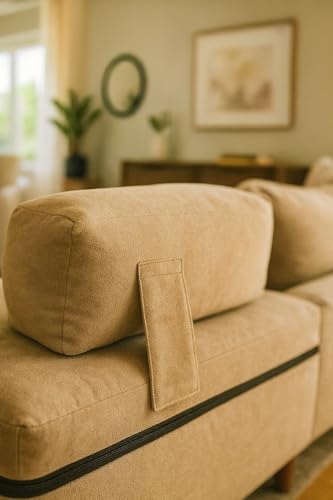 Image of Premium Boucle Fabric Sofa Cum Bed | Foldable Floor Sofa with Backrest | Convertible Single Bed | Space-Saving Furniture for Living Room & Bedroom