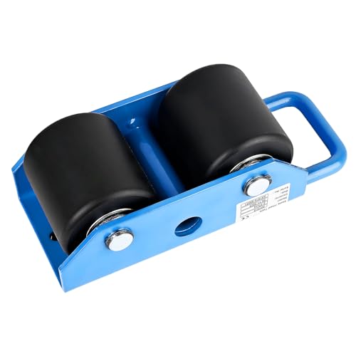 Fixed Machinery Skate for Moving Industrial Equipment, Heavy Duty 5500lbs/2.5t Capacity Machine Skates-Thicken Carbon Steel Construction,2 Nylon Roller & Rubber Surface Machinery Mover