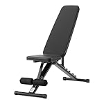 Amazon Basics Adjustable Workout Weight Bench Press, Foldable for Home Gym, Black