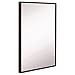Hamilton Hills Clean Large Modern Wenge Frame Wall Mirror | Contemporary Premium Silver Backed Floating Glass Panel | Vanity, Bedroom, or Bathroom | Mirrored Rectangle Hangs Horizontal or Vertical