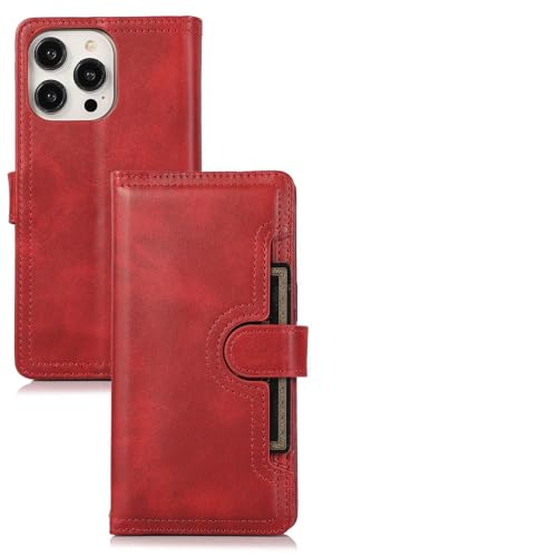 Étui iPhone 16 Plus rouge anti-choc pour ranger vos cartes bancaires