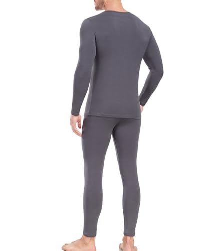 wirarpa Men's Cotton Base Layer Thermal Underwear Long Johns Long Sleeve Top and Bottom Set2