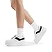 DREAM PAIRS Women Platform High Heel Fashion Sneakers Walking Lace Up Lightweight Stylish Classic Casual Sneaker.,Size 8.5,White/Black,DWUMFN2525
