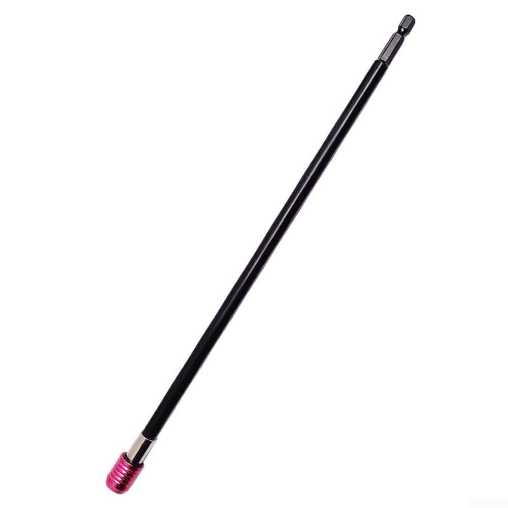 Porte-embout magnétique en chrome vanadium de 30,5 cm pour perceuses et tournevis avec mécanisme de verrouillage anti-oscillation (rouge)